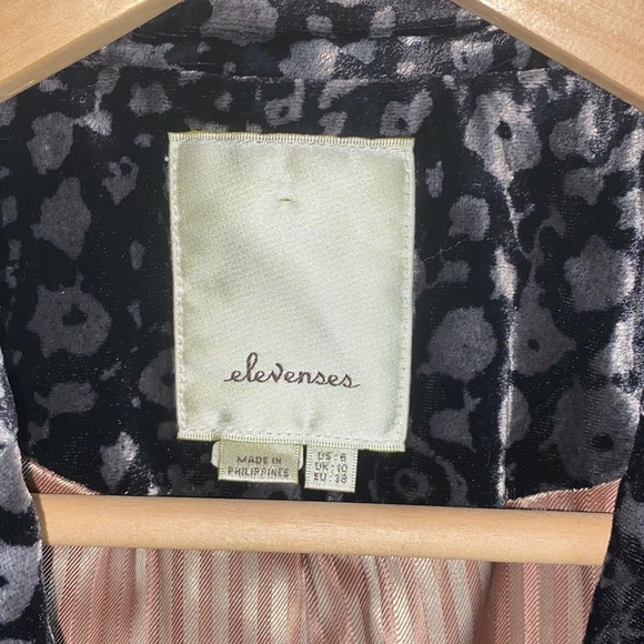 Anthro Elevenses Floral Velvet Blazer Jacket Coat - Picture 9 of 12